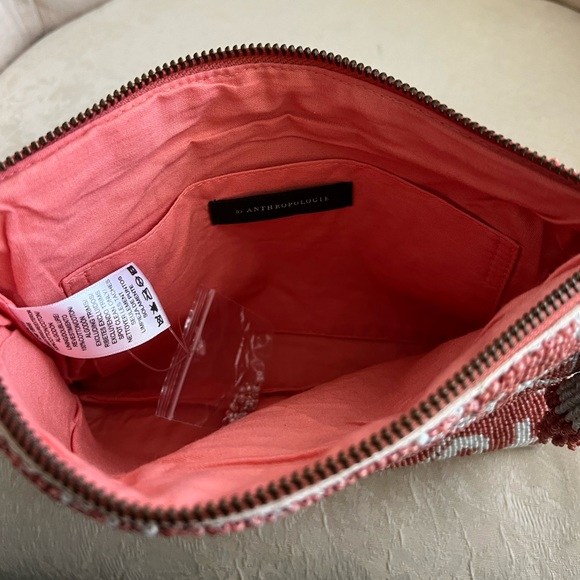 Anthropologie Augusta Beaded Clutch with zipper and tassel - Picture 6 of 12